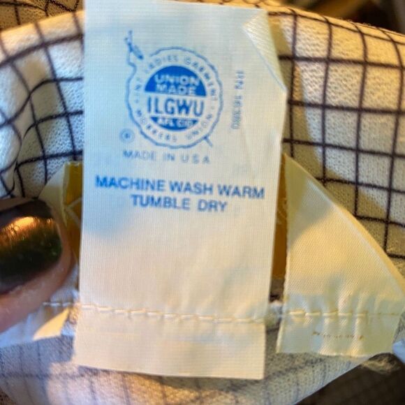 Vintage Lynn Davis Windowpane Ruffle Front Shirt 10 - Picture 13 of 15